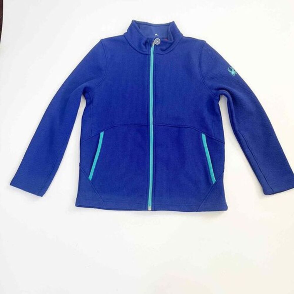 Spyder Girls Endure Full Zip Stryke Sweater Sz XL 18 Blue Fleece Jacket Coat